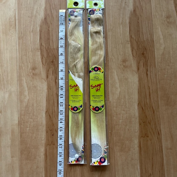 Design Lengths Snap-it! 100% human hair platinum blonde clip on extensions 14” - Picture 2 of 5